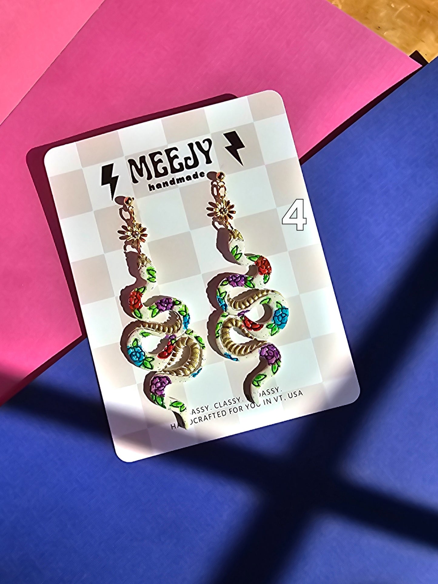Faux Ceramic Floral Snakes