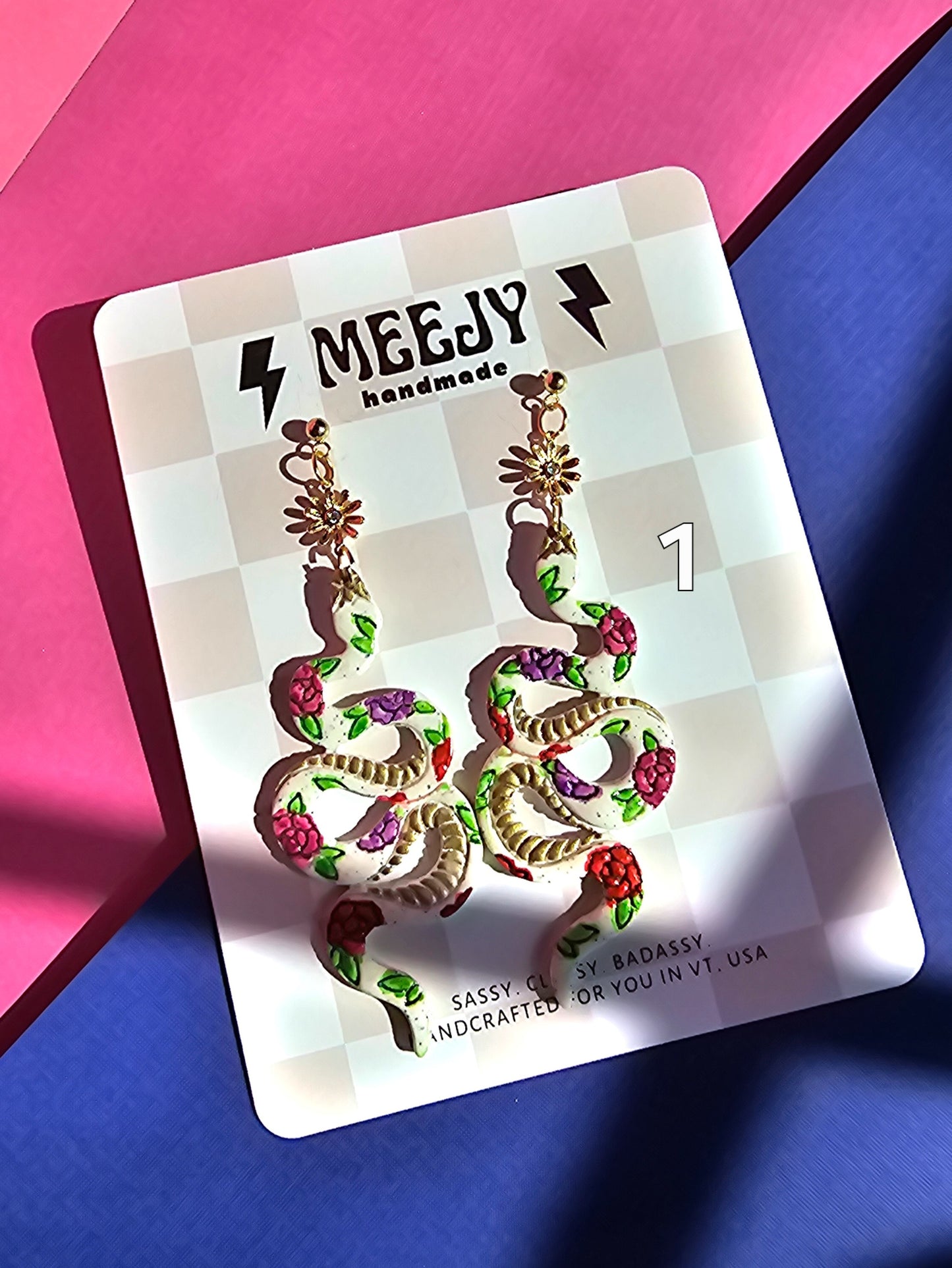 Faux Ceramic Floral Snakes