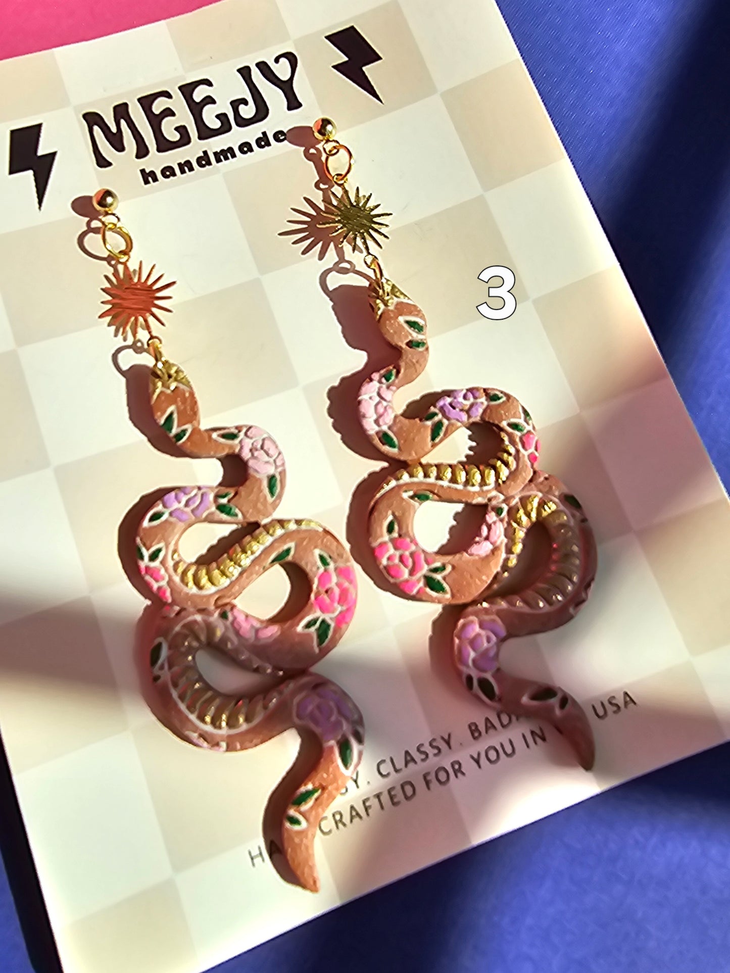 Aged Terracotta Floral Snakes