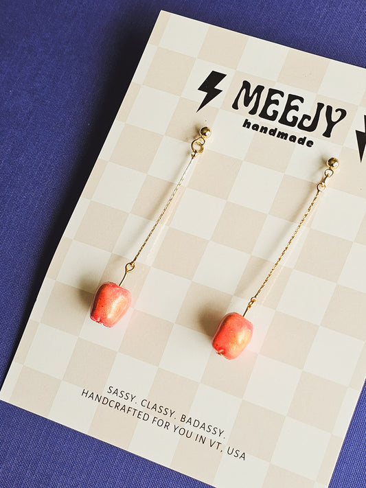 Apple Bobbing dangle earring