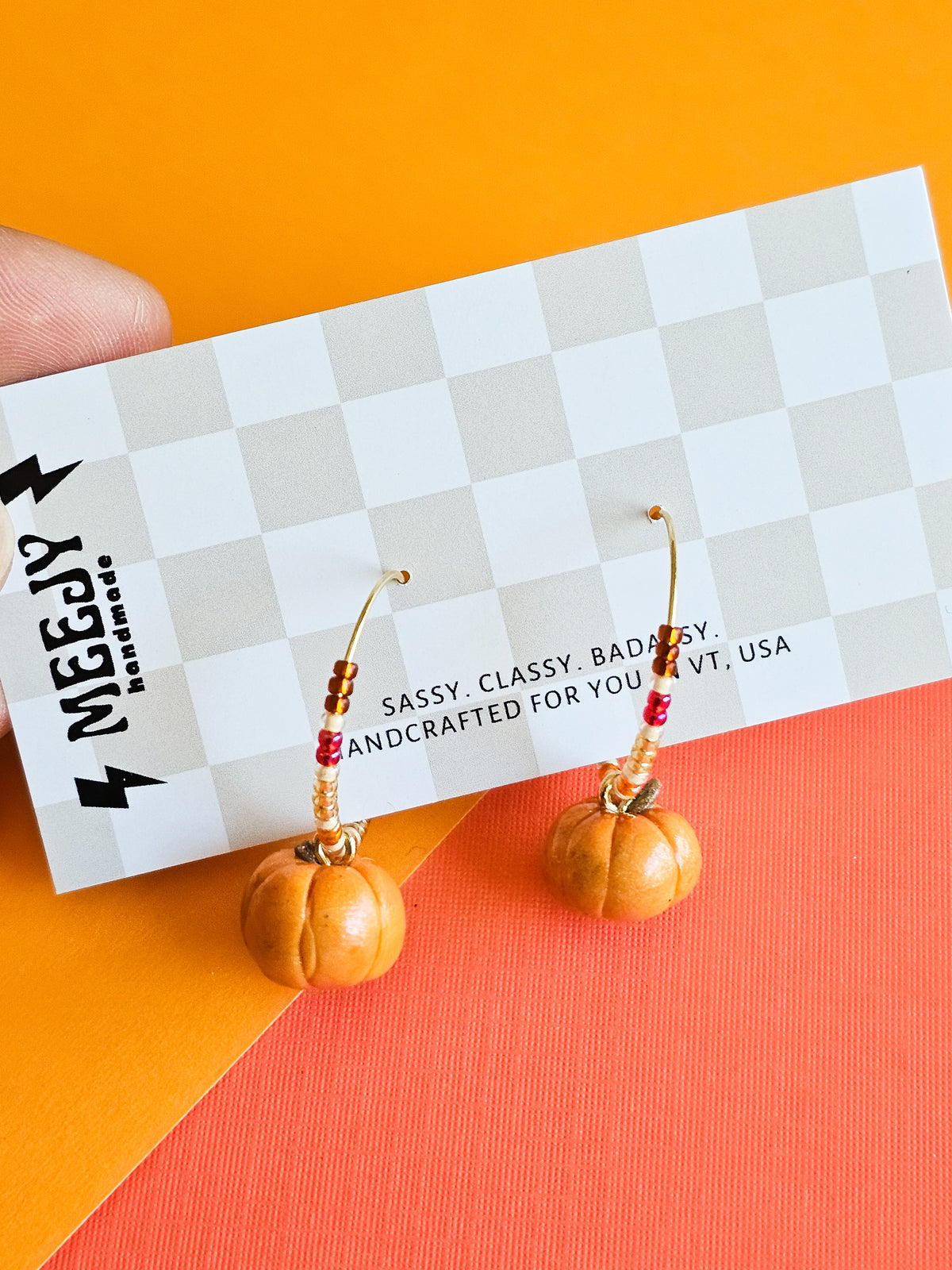 Beaded pumpkin hoops
