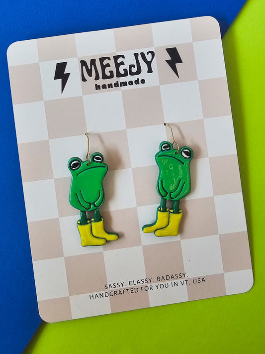 Feeling Froggy Statment Dangle Earring