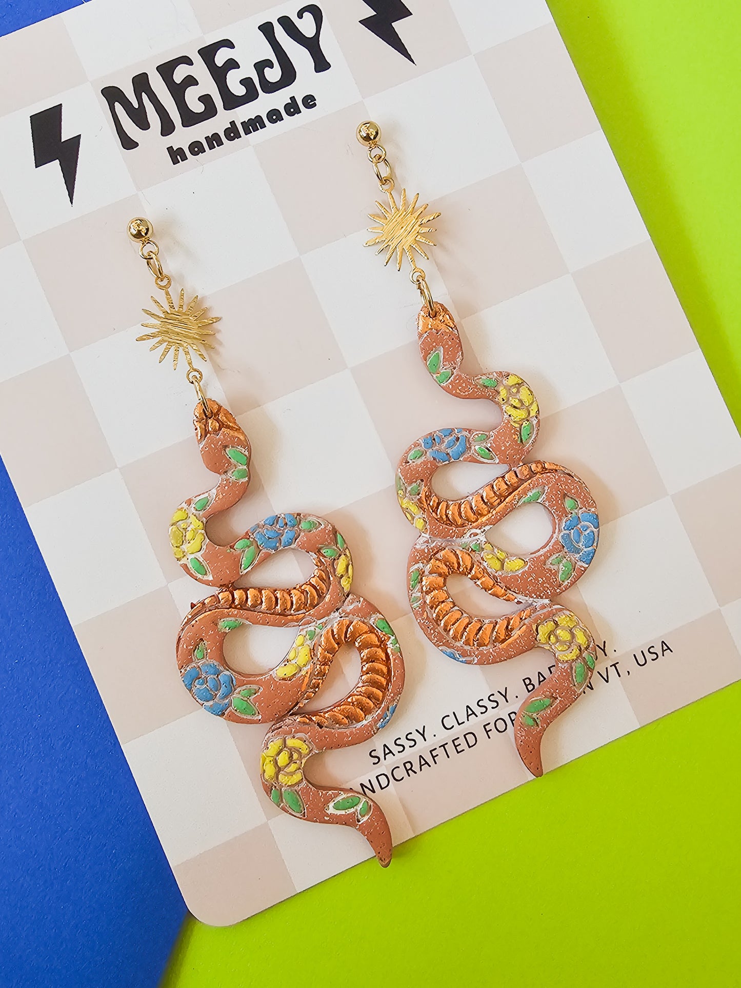 Aged Terracotta Floral Snakes