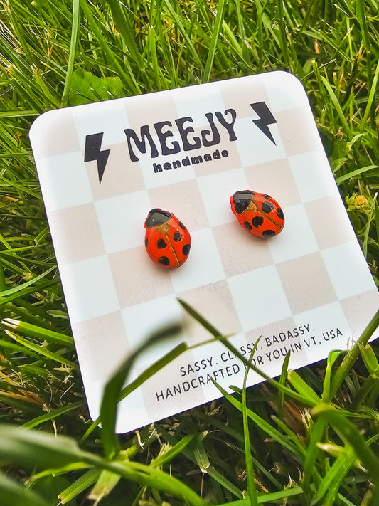 Moody Lady Bug Studs