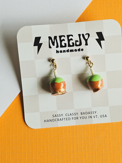 Candy apple earrings