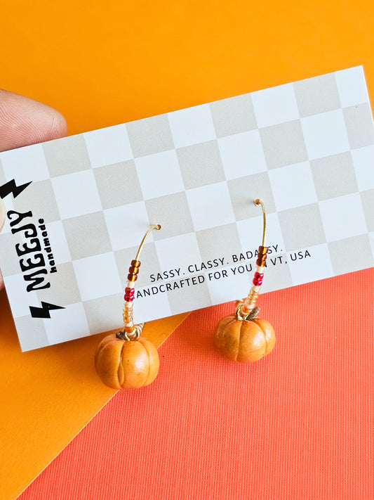 Beaded pumpkin hoops